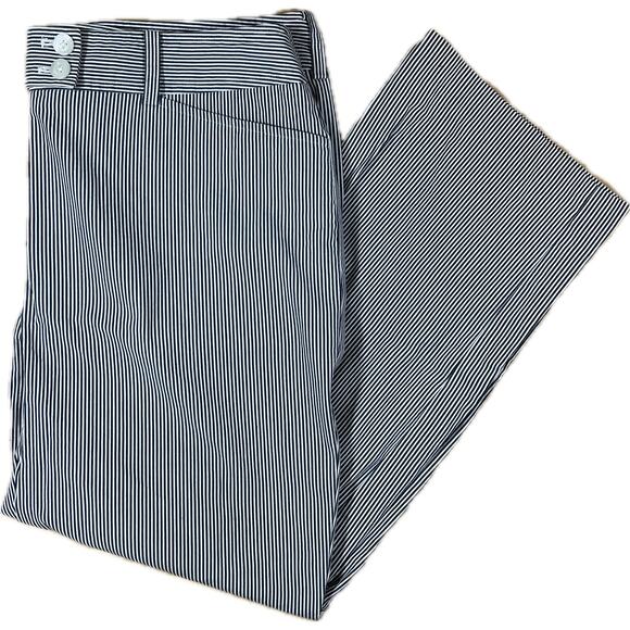 Jones New York Signature Stretch Black & White Striped Stretch Pants Woman Sz 10 - Picture 1 of 9